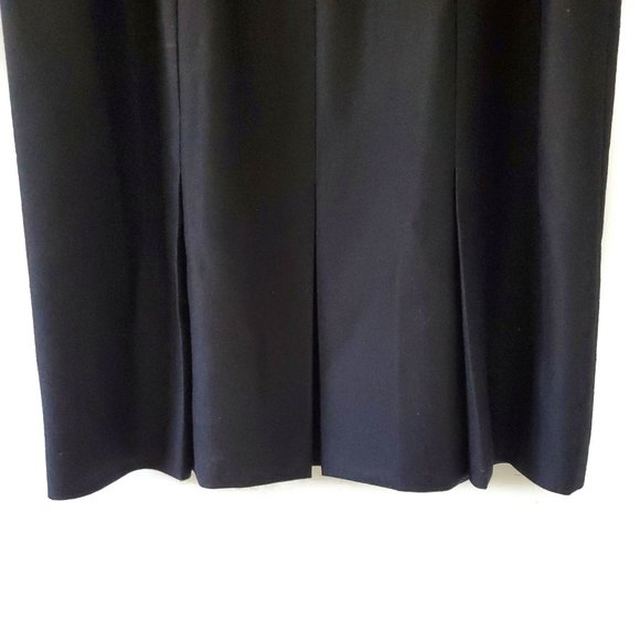Henry White 100% Wool Black Pleated Skirt Size 14 - Picture 2 of 11